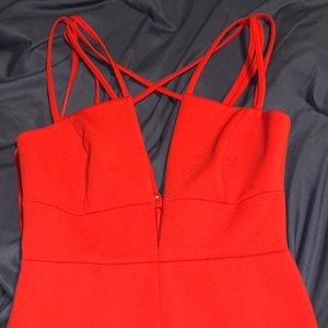 Red BCBGMaxAzria midi dress